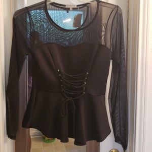 Black peplum shirt
